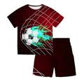 Da ragazzo 3D Calcio T-shirt e pantaloncini Completo Manica corta Estate Primavera Sportivo Di tendenza Fantastico Poliestere Bambino 3-13 anni Esterno Strada Sport Standard