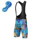 Per uomo Salopette da ciclismo Bicicletta Pantaloni Ciclismo da montagna Cicismo su strada Gli sport Pop art Pad 3D Ciclismo Traspirante Asciugatura rapida Blu Arancione Poliestere Elastene