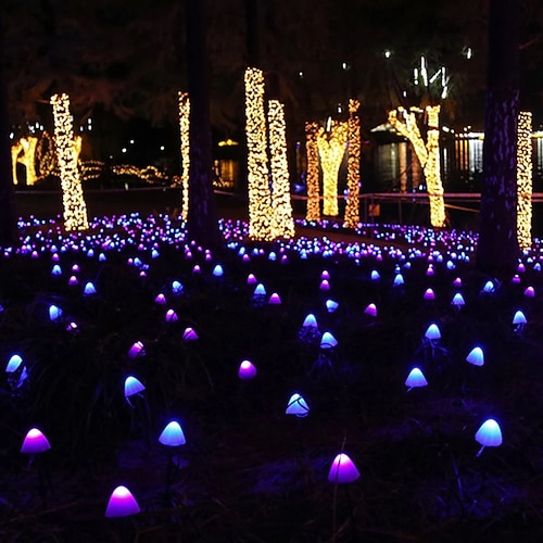 luci a stringa solare decorazione da giardino luci a fungo a led luce fata impermeabile esterna 5m-20leds 3m-10leds ghirlanda patio decorazione festiva luce solare esterna ip65