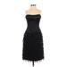 BCBGMAXAZRIA Runway Cocktail Dress - Fit & Flare Open Neckline Sleeveless: Black Solid Dresses - New - Women's Size 2