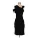 Amanda Uprichard Casual Dress - Sheath V-Neck Sleeveless: Black Solid Dresses - Women's Size Small