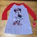 Disney Pajamas | New Disney Minnie Mouse Night Gown Girls Size 6 Jammies For Your Families | Color: Gray/Red | Size: 6g