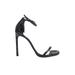 Stuart Weitzman Heels: Slip On Stilleto Cocktail Black Shoes - Women's Size 8 1/2 - Open Toe