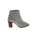TOMS Ankle Boots: Gray Print Shoes - Women's Size 7 1/2 - Peep Toe