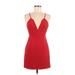 NBD X the NAVEN twins Cocktail Dress - Mini: Red Solid Dresses - Women's Size Small