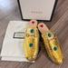 Gucci Shoes | Nib Gucci Metallic Nappa Crystal Princetown Mules | Color: Gold/Green | Size: 6