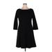J.Crew Casual Dress - A-Line: Black Solid Dresses - Women's Size 14