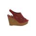 Steve Madden Wedges: Red Shoes - Women's Size 8 1/2