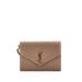 Saint Laurent Leather Clutch: Tan Bags