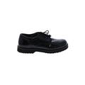 Bates Flats: Oxford Chunky Heel Classic Black Print Shoes - Women's Size 10 - Round Toe