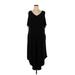 C established 1946 Casual Dress - A-Line Cold Shoulder Short sleeves: Black Solid Dresses - Women's Size X-Large