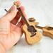 Wooden Guitar Pick Box with Stand Mini Guitar Shaped Pick Holder 2024 New Wooden Guitar Pick Holder Unique Engraved Guitar Picks Acoustic Guitar Box for Electric Bass Guitar