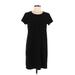 Chelsea28 Casual Dress - Shift Crew Neck Short sleeves: Black Print Dresses - Women's Size Medium