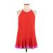 Vince Camuto Casual Dress - DropWaist: Red Color Block Dresses - Women's Size Small