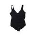 Lands' End One Piece Swimsuit: Black Solid Swimwear - Women's Size 20