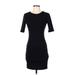 Forever 21 Casual Dress - Bodycon Crew Neck Short Sleeve: Black Solid Dresses - Women's Size Small