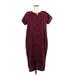 Southern Tide Cocktail Dress - Shift Crew Neck Short sleeves: Burgundy Dresses - Women's Size X-Large