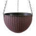 Hanging Baskets Flower Pots Artificial Rattan Plant Basket Hanging Planter with 3 Chains Hanging Buckets Plastic Resin Outdoor Plant Pot