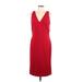 Donna Ricco Casual Dress - Party V-Neck Sleeveless: Red Solid Dresses - New - Women's Size 12