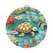 Sea Turtle Circular Night Light - Set of 2 LED Induction Lights for Indoor Use