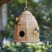 CTW Home Collection Beehive Birdhouse 8.5-inch Height Rustic Garden Decor for Birds Outdoor Decorative Shelter