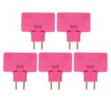 5Pcs EU Socket Converter Cordless 180 Degree Extension 1 to 3 EU Plug Adapter 110?250V Rose Red