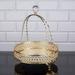 Handmade Perfume Organizer Tray with Handles Decorative Metal Vanity Basket Round Jewelry Box Fancy Mirror Gold Tray for Dresser and Bathroom