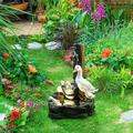 Garden Statues Duck Family Patio Statue Duck Garden Statues Outdoor Decor Ornament for Outside Duck Garden Figurines Cute Decorations for Patio Yard Lawn Gifts