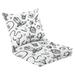 Outdoor Deep Seat Cushion Set 24 x 24 vintage seamless pattern hand drawn sketch Cowboy hat cow skull white Deep Seat Back Cushion Fade Resistant Lounge Chair Sofa Cushion Patio Furniture Cushion