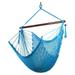 Caribbean Hammock Chair with Footrest - 40 inch - Soft-Spun Polyester - (Light Blue)
