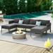 OYang 6-Pieces Aluminum Patio Furniture Set 5.9 Thick Cushion Sectional Sofa Modern Metal Outdoor Conversation Set for Garden Backyard Poolside