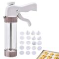Cookie Press Gun Kit Cookie Press Set for Baking Cookie Decorating Kit with 12 Cookie Press Discs and 6 Piping Tips for DIY Biscuit Cake Dessert Making and Decorating Baking Supplies