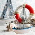 Guolarizi Home Nautical Wooden Ornament Beach Decoration Retro Wooden Beach Ornament Kitchen Bathroom Office Party Center Decoration