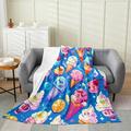 Girly Ice Cream Throw Blanket Twin 60x80 Rainbow Dessert Fleece Blanket Colourful Ice Cream Cake Blanket Cartoon Summer Food Bed Blanket For Kids Girls Microfiber