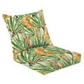 Outdoor Deep Seat Cushion Set 24 x 24 Watercolor print forest camouflage spruce branches dry leaves Deep Seat Back Cushion Fade Resistant Lounge Chair Sofa Cushion Patio Furniture Cushion