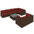 Andoer parcel Rattan 3102467 8 Piece Patio Set With Cushions Poly Rattan Patio SetFurniture Conversation Shcushan Vidaxl 8-piece Poly And Cinnamon Red Cinnamon Red - Camerina Cushions - And