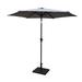 8.8 FT Cantilever Outdoor Patio Umbrella with 42 Pound Square Resin Umbrella Base Aluminum Market Umbrella Push Button Tilt and Crank Lift Gray