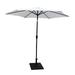 8.8 FT Cantilever Outdoor Patio Umbrella with 42 Pound Square Resin Umbrella Base Aluminum Market Umbrella Push Button Tilt and Crank Lift Cream