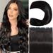 S-noilite One Piece Clip in Hair Extensions Real Human Hair One Piece/5 Clips 3/4 Full Head One Piece Human Hair Extensions Clip ins One Weft Hair Straight #Natural Black 16 (40cm)-45g