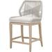 Benjara Outdoor Counter Stool with Woven Rope Back Light Gray