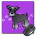 3dRose Cute Miniature Schnauzer Banded Coat (Salt and Pepper) - Cartoon Dog - Purple with Pawprints Mouse Pad 8 by 8 inches