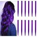 12 PCS Colored Hair Extensions SOYZMYX Multi-color Party Highlights Clip in Synthetic Hair Extensions 22 inch Colorful Hair Accessories for Girls Women Kids Hairpieces in Halloween (Purple)