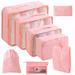 MigCen 8 Pcs Packing Cubes Clothes Shoes Cosmetics Toiletries Storage Bags (Pink)