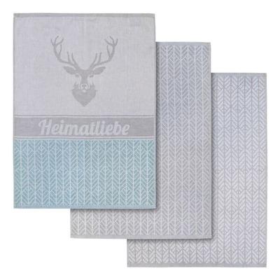 dyckhoff 3er-Pack Geschirrtücher »Heimat« grau, 50 cm