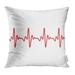 ARHOME Red Heart Heartbeat Line Beat ECG Pulse Frequency Rate Electrocardiogram EKG Pillowcase Cushion Cases 18x18 inch