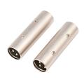 3-pin XLR Male To Male Connector Audio Adapter Coupler Gender Changer for Microphone AMP 2PCS