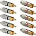 5 pair RCA Male Plug Gold Audio Video Adapter Connector