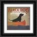 Black Dog Canoe 2x Matted 16x16 Black Ornate Framed Art Print by Ryan Fowler