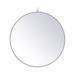 Midcentury Modern Metal Frame Round Mirror With Decorative Hook 24 In White