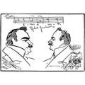 Umberto Giordano /N(1867-1948). Italian Composer. Giordano Right Enrico Caruso And A Few Bars From Giordano S Opera Fedora Of 1898 In